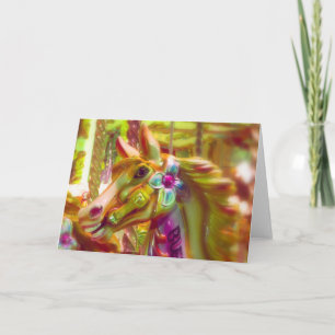 Merry-go-round Horse Holiday Card