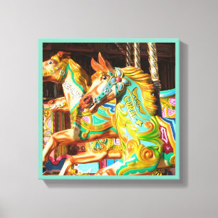 Merry-go-round painted horse carousel series 34 canvas print