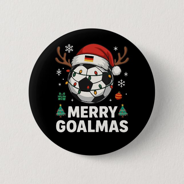 Merry Goalmas - Funny Soccer Christmas 6 Cm Round Badge (Front)