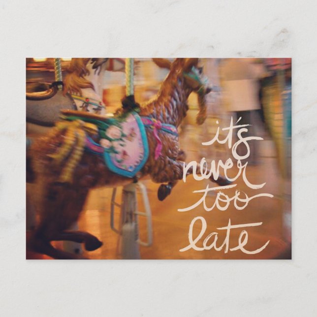 Merry Goat It is Never Too Late Holiday Postcard (Front)