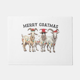 Merry Goatmas Animal Goat Lover Merry Christmas Doormat