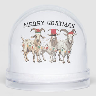 Merry Goatmas Animal Goat Lover Merry Christmas Snowglobe