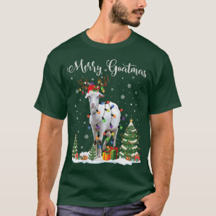 Merry Goatmas Goat Christmas Reindeer Santa  T-Shirt