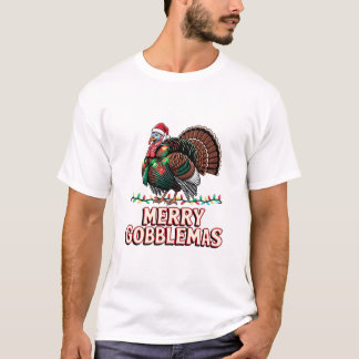 Merry Gobblemas Funny Turkey Holiday Humour T-Shirt