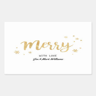 Merry (Gold) Rectangular Sticker