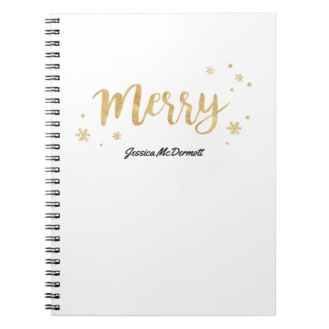 Merry (Gold) Spiral Notebook (Front)