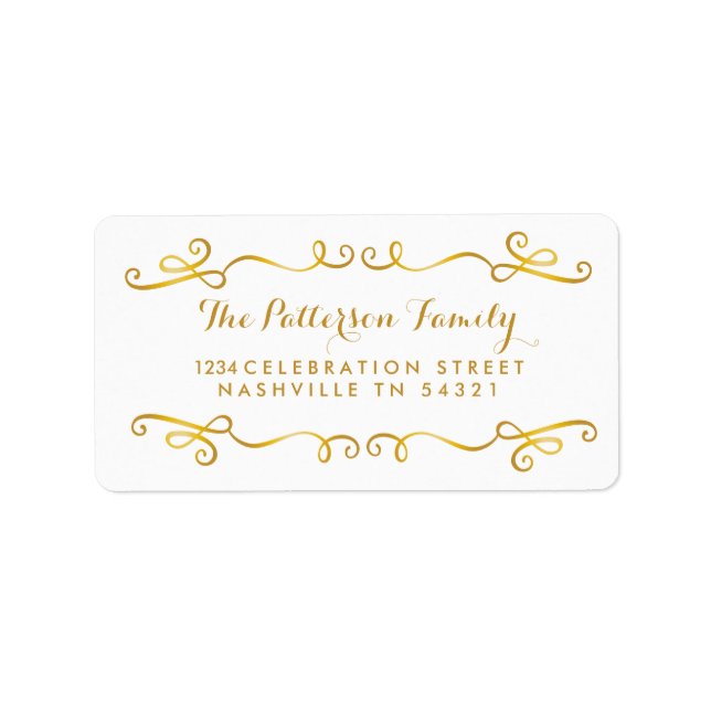 Merry Gold Tone Return Address Labels (Front)