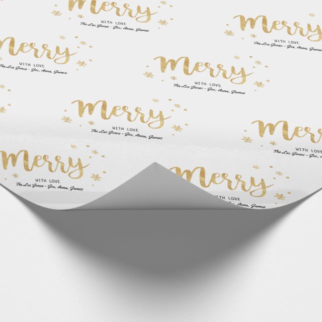 Merry (Gold) Wrapping Paper (Corner)