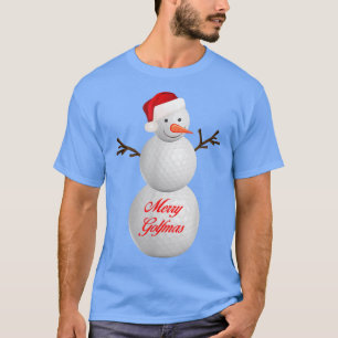 Merry Golfmas Christmas Golfer Snowman T-Shirt