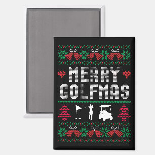 Merry Golfmas Golf Golfing Golfer Ugly Christmas Magnet