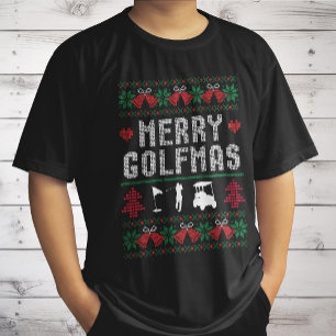 Merry Golfmas Golf Golfing Golfer Ugly Christmas T-Shirt