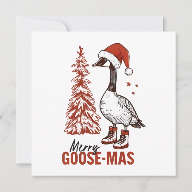 Merry Goose-Mas  Holiday Card (Front)