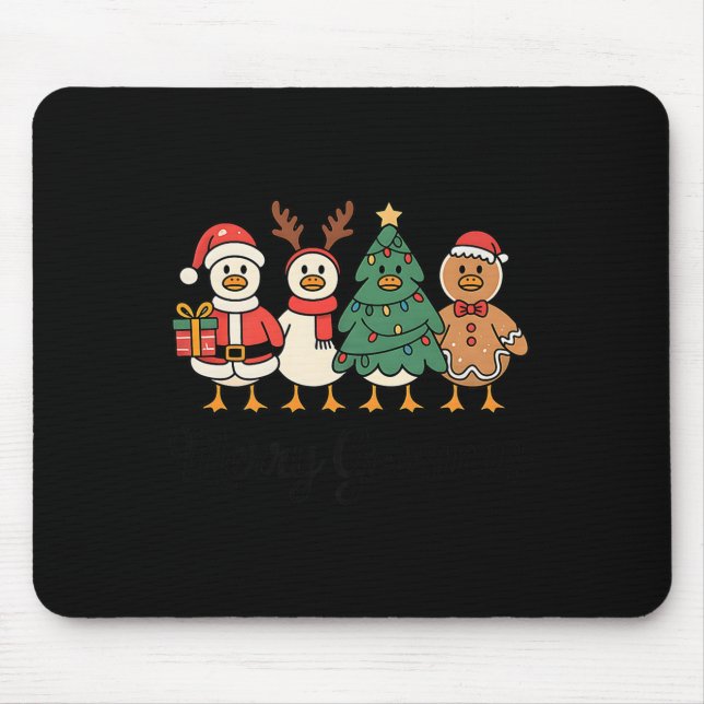 Merry Goose On The Loose Funny Christmas Silly Hum Mouse Pad (Front)