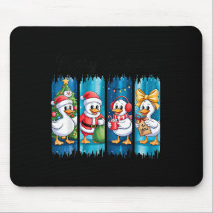 Merry Goosemas Christmas Cheer Festive Ducks  Mouse Pad