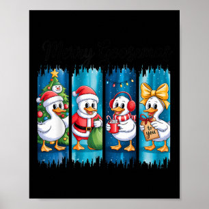Merry Goosemas Christmas Cheer Festive Ducks Poster