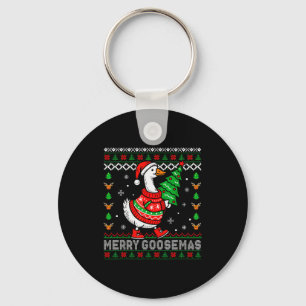 Merry Goosemas Christmas Funny Family Ugly Xmas Me Key Ring