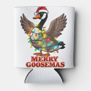 Merry Goosemas Funny Christmas Goose Xmas  Can Cooler
