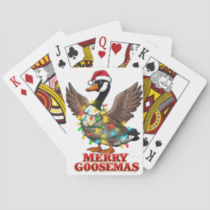 Merry Goosemas Funny Christmas Goose Xmas  Playing Cards