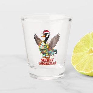 Merry Goosemas Funny Christmas Goose Xmas Shot Glass