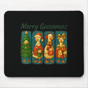 Merry Goosemas Funny Festive Goose Brushstroke Chr Mouse Pad