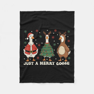 Merry Goosemas Santa Christmas Matching Family Chr Fleece Blanket