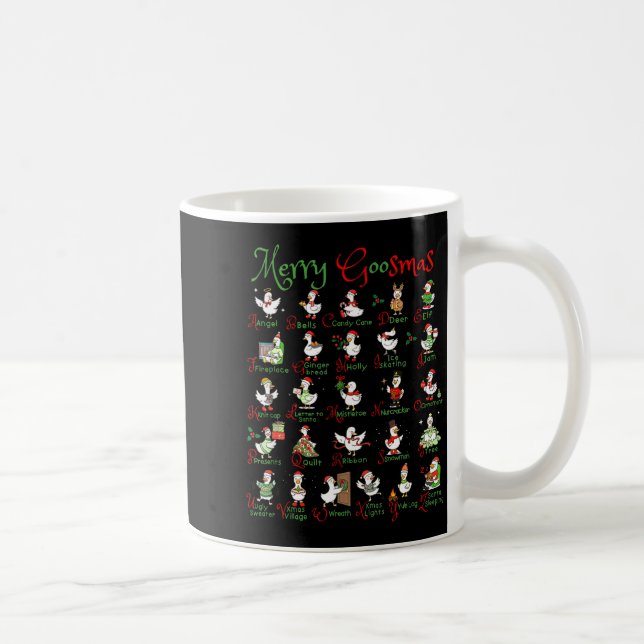 Merry Goosmas Christmas Silly Goose A To Z Cute De Coffee Mug (Right)