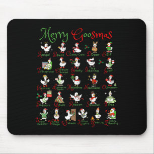 Merry Goosmas Christmas Silly Goose A To Z Cute De Mouse Pad