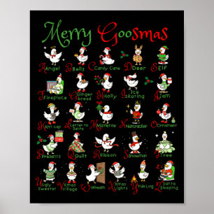 Merry Goosmas Christmas Silly Goose A To Z Cute De Poster