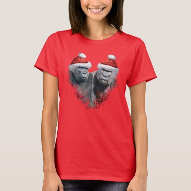 Merry Gorilla Christmas T-Shirt (Front)