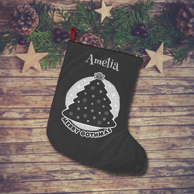 Merry Gothmas Personalised  Large Christmas Stocking (Creator Uploaded)
