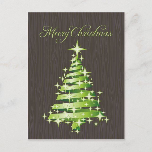 Merry Green Christmas Postcard (Front)