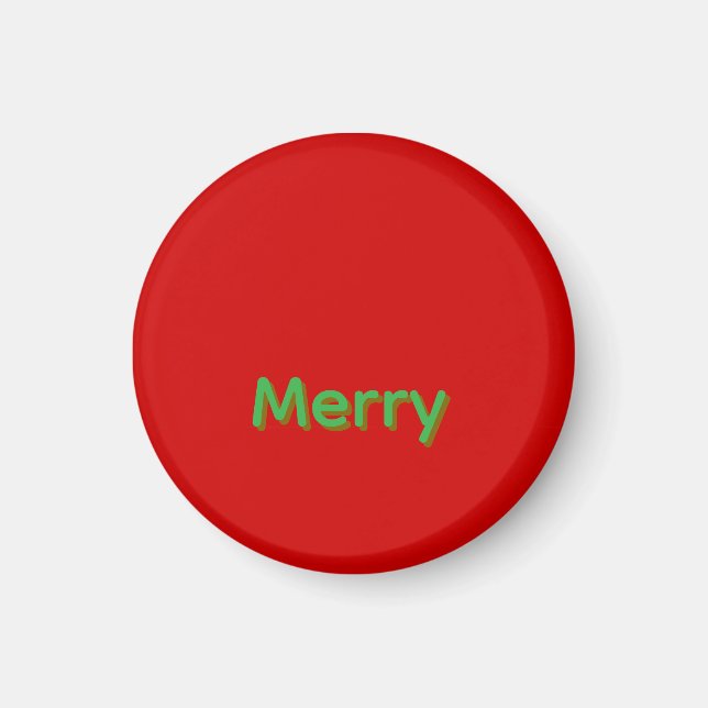 Merry Green Name on Red Magnet (Front)