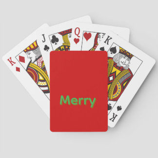 Merry Green Name on Red Playing Cards