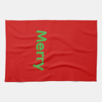 Merry Green Name on Red