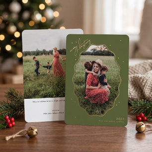 Merry Green Scallop Frame Photo