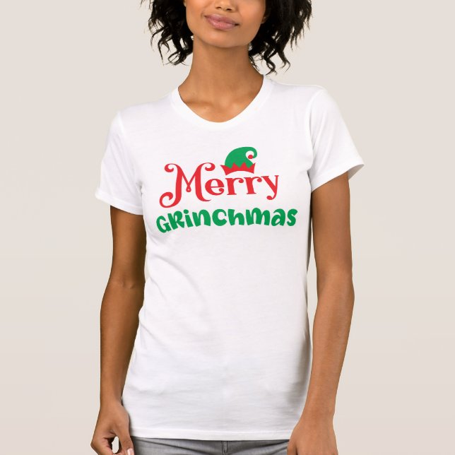 Merry Grinchmas Funny T-Shirt (Front)