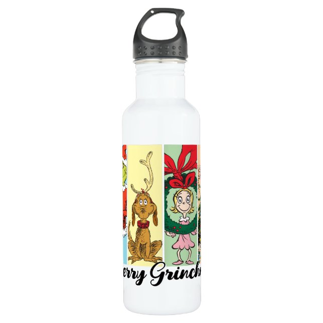 Merry Grinchmas Holiday Collage 710 Ml Water Bottle (Front)