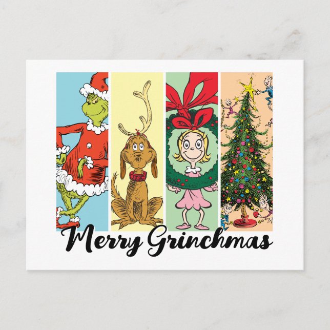Merry Grinchmas Holiday Collage Postcard (Front)