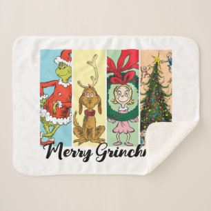 Merry Grinchmas Holiday Collage Sherpa Blanket