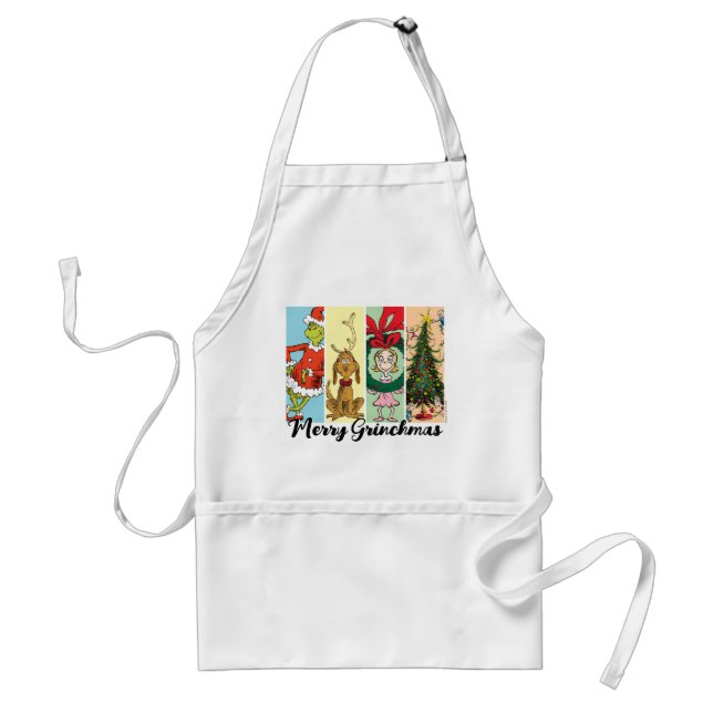 Merry Grinchmas Holiday Collage Standard Apron (Front)
