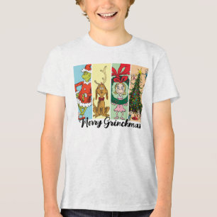 Merry Grinchmas Holiday Collage Tri-Blend Shirt