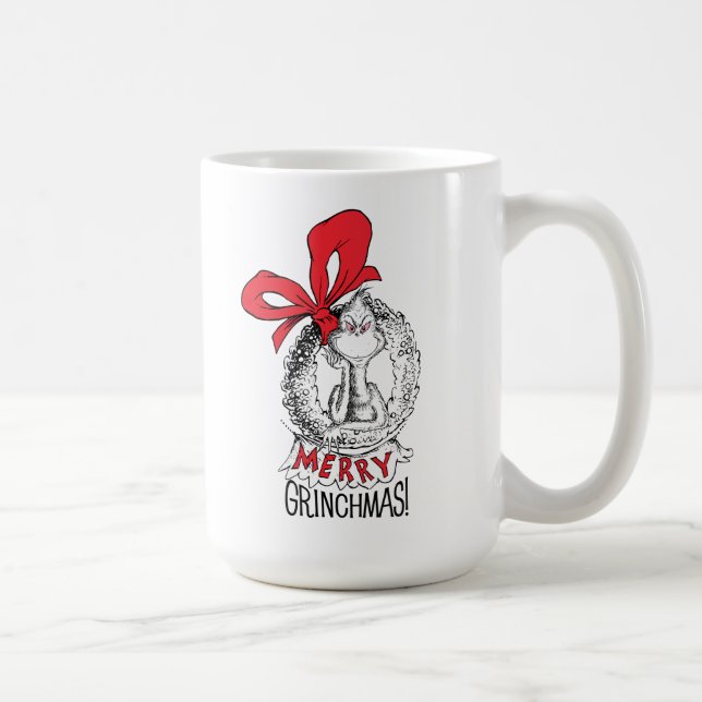 Merry Grinchmas Wreath Coffee Mug (Right)