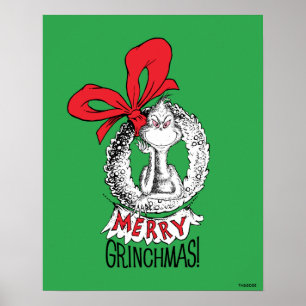 Merry Grinchmas Wreath The Grinch Poster