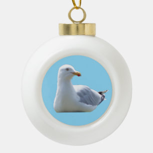 Merry "Gully on his Hols" Christmas Ceramic Ball Christmas Ornament