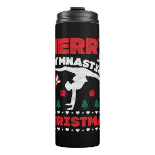 Merry Gymnastics Christmas Ugly T-Shirt Thermal Tumbler