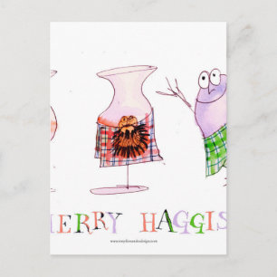 merry haggis holiday postcard