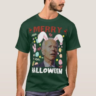 Merry Halloween Confused Joe Biden Bunny Easter da T-Shirt