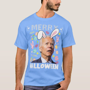 Merry Halloween Confused Joe Biden Bunny Easter Da T-Shirt