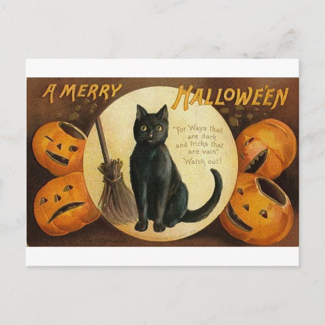 Merry Halloween Holiday Postcard (Front)