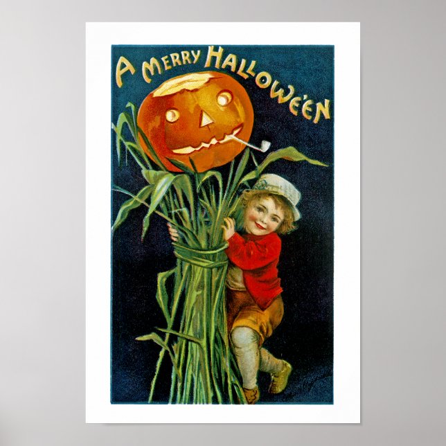 Merry Halloween Jack o' Lantern Poster (Front)
